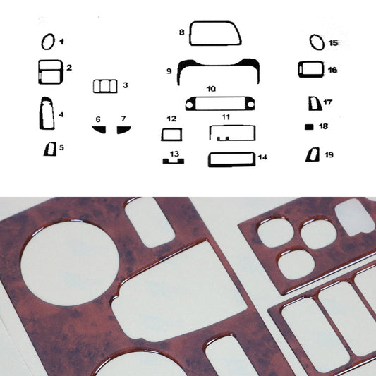 Set ornamente interioare pentru Honda Civic 1995-2000, aspect lemn, 19 piese