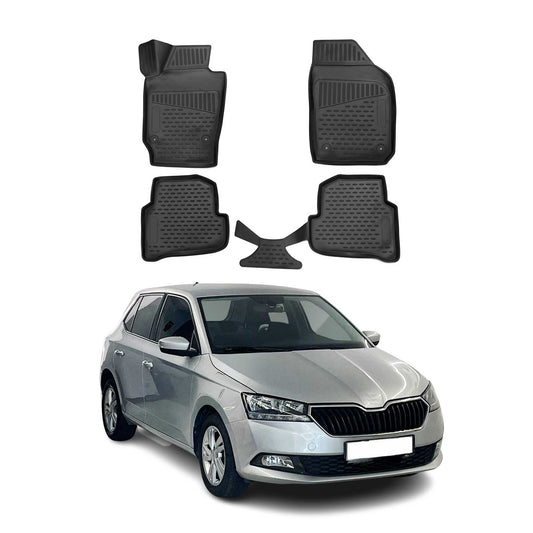 2015-2021 Skoda Fabia Fußmatten TPE Schwarz 4 tlg