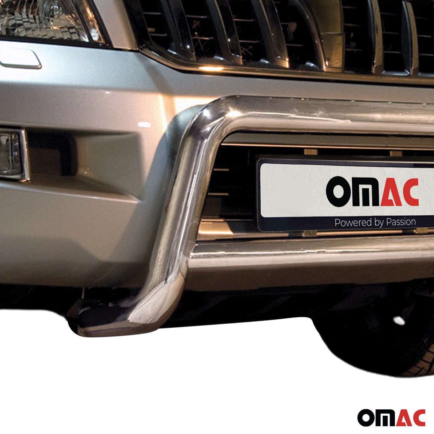 Bară de protecție/buton față pentru Toyota Land Cruiser 120 2003-2009, omologată ABE, argintie