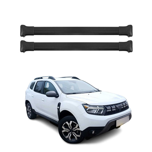 Portbagaj de plafon pentru Dacia Duster mk3 2024-2025 75kg aluminiu negru 2 buc