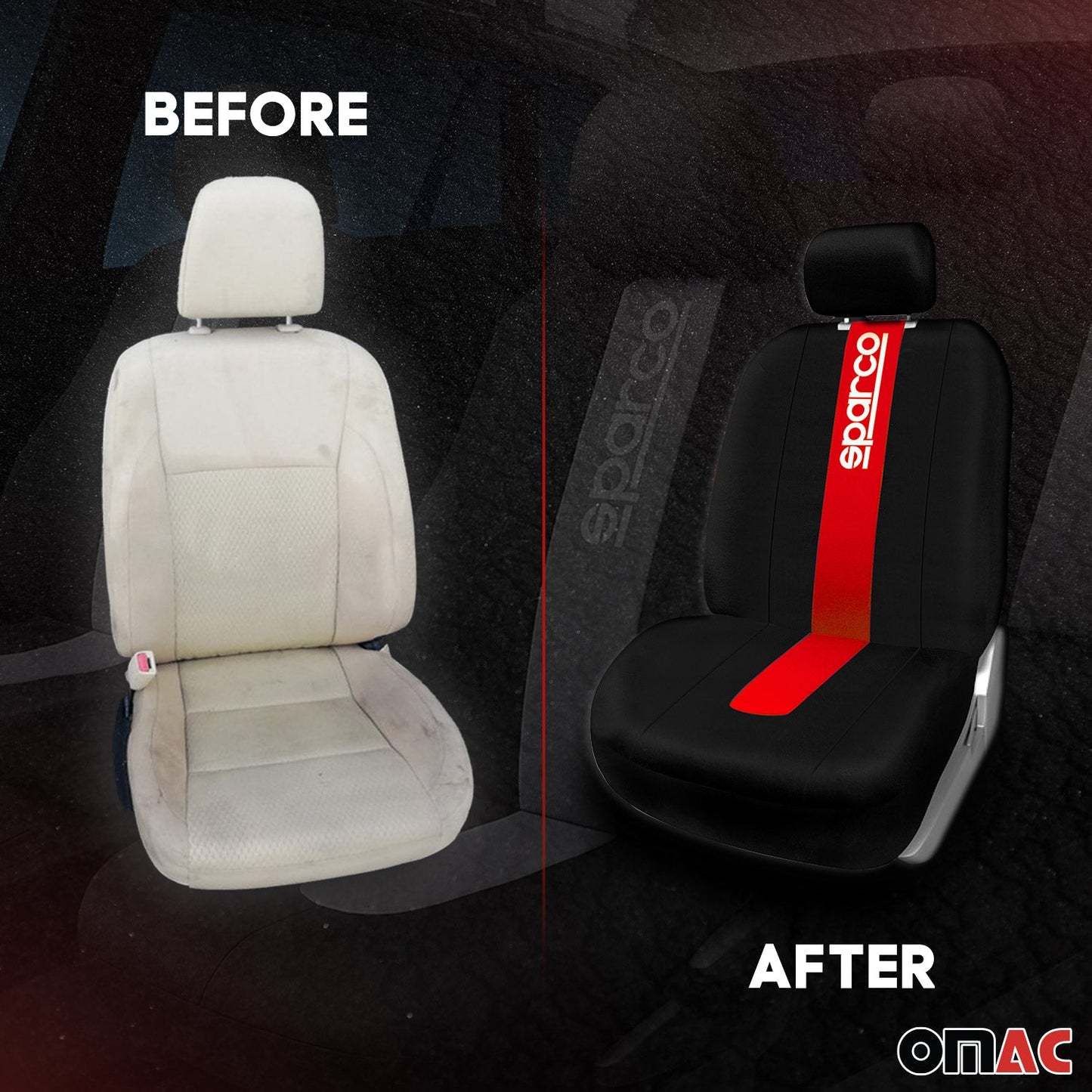 SPARCO Sitzbezüge Schonbezüge Autositzbezüge Universell Schwarz Rot Vorne Hinten