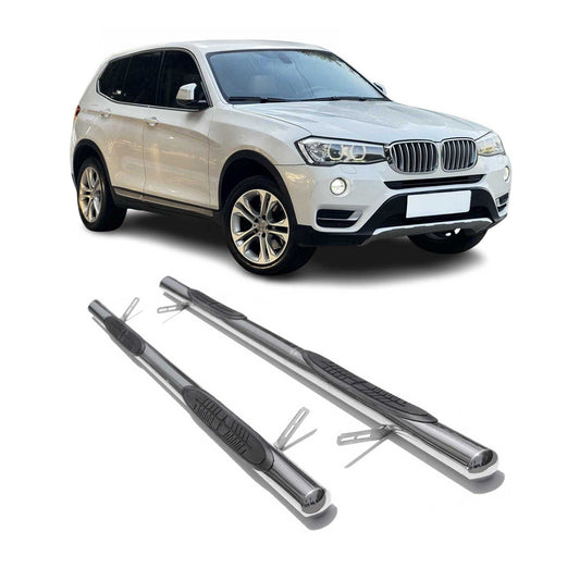 Trepte laterale/scări din oțel inoxidabil pentru BMW X3 F25 2010-2017, oțel inoxidabil argintiu
