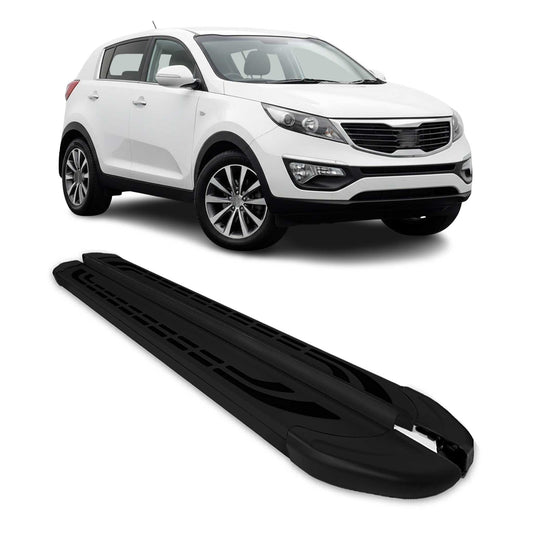 Trittbretter Seitenschweller Seitenbretter für Kia Sportage 2010-15 Alu Schwarz