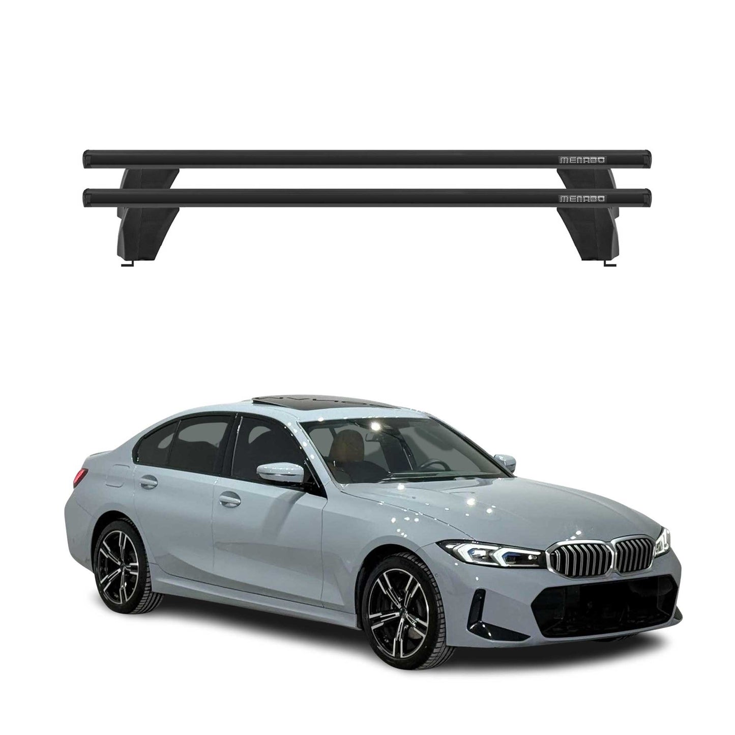 Menabo Dachträger für BMW 3er G20 2019-2025 / G80 Limo 2021-2025 75kg Schwarz 2x