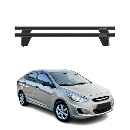 Menabo Dachträger für Hyundai Accent Schrägheck 2010-2017 75kg Alu Schwarz 2x