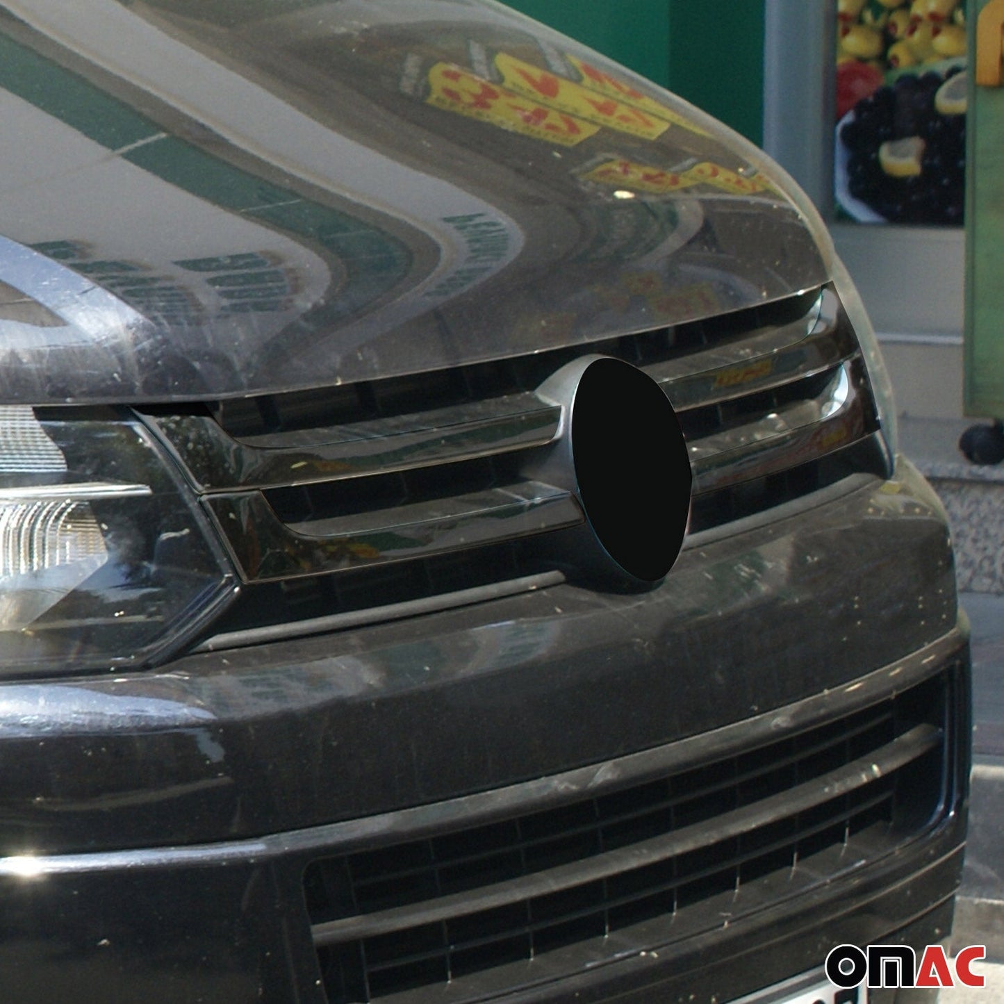 Benzi grilă radiator pentru VW T5 2009-2015, oțel inoxidabil, închise la culoare, set 4 piese