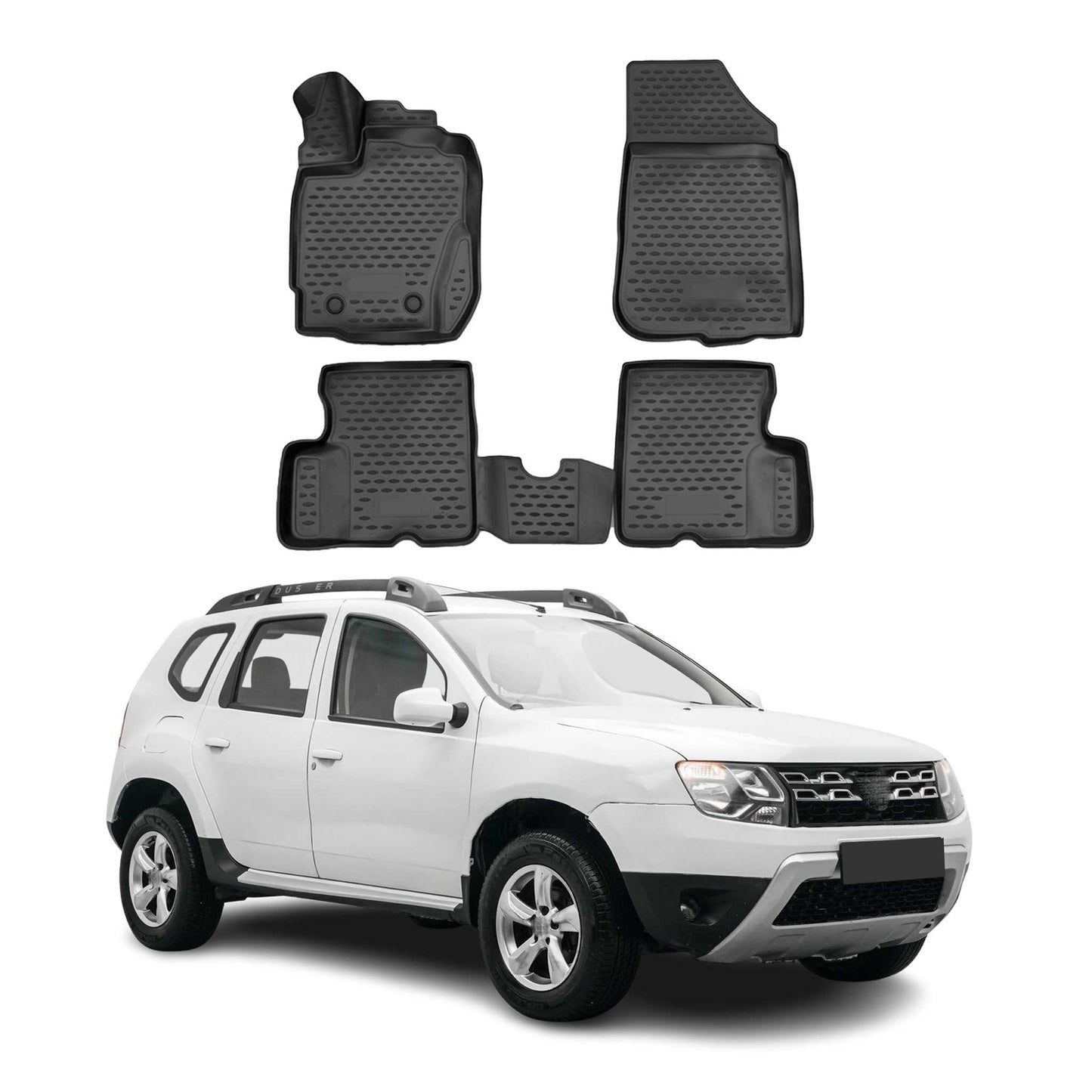 Covorașe auto Dacia Duster 2014-2018, TPE, negre, 4 buc.