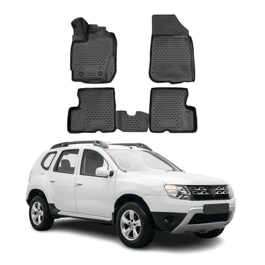 Covorașe auto Dacia Duster 2014-2018, TPE, negre, 4 buc.