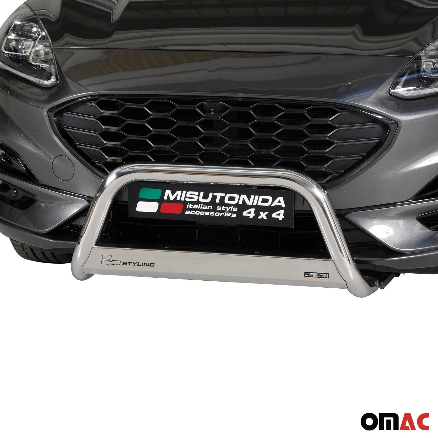 Bară de protecție/buton față pentru Ford Kuga 2019-2025, ø63mm, oțel, argintiu, protecție