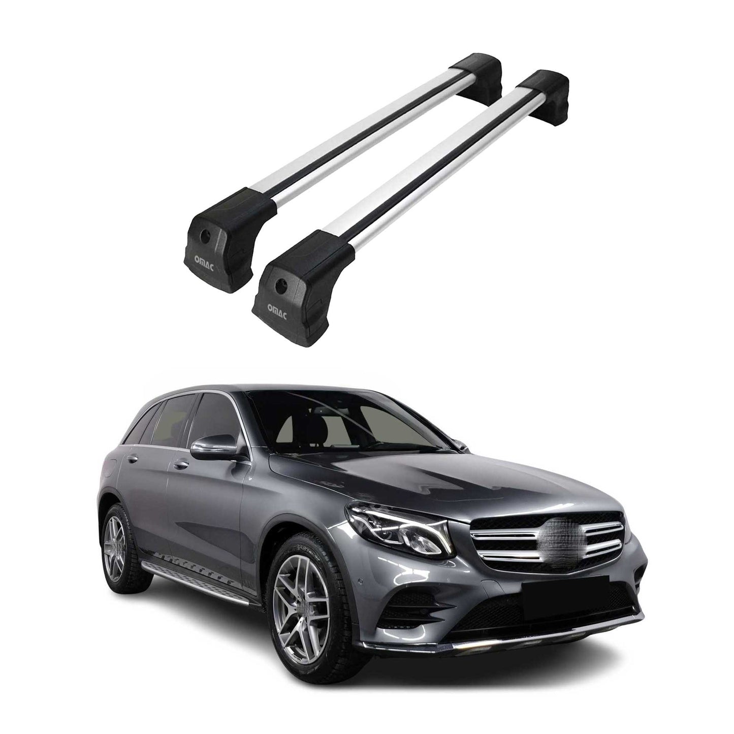 Dachträger Gepäckträger für Mercedes GLC C253 2016-2019 Grundträger Alu Silber