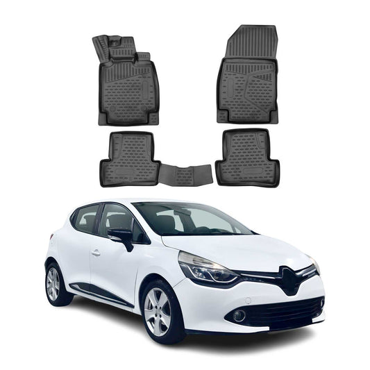 2012-2016 Renault Clio Fußmatten TPE Schwarz 4 tlg
