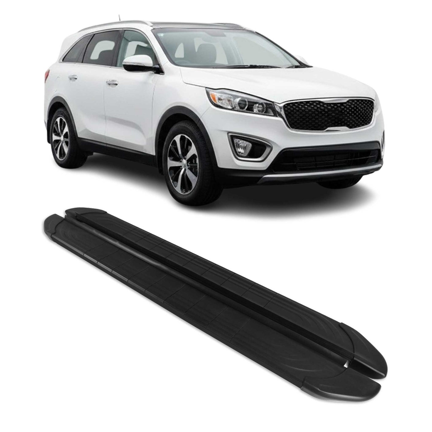 Trittbretter Seitenschweller für Kia Sorento 2012-2014 Aluminium Schwarz 2tlg