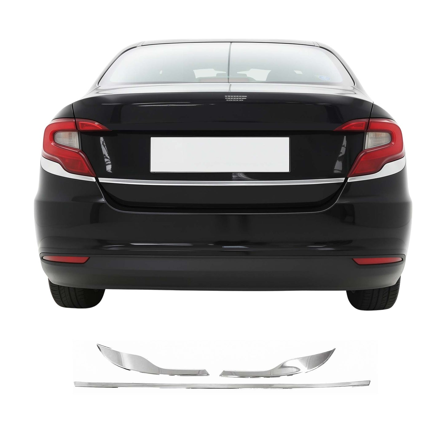 Rücklicht Leisten Heckleuchte für Fiat Tipo 2015-2025 Edelstahl Silber 3tlg