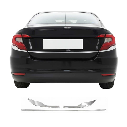 Rücklicht Leisten Heckleuchte für Fiat Tipo 2015-2025 Edelstahl Silber 3tlg