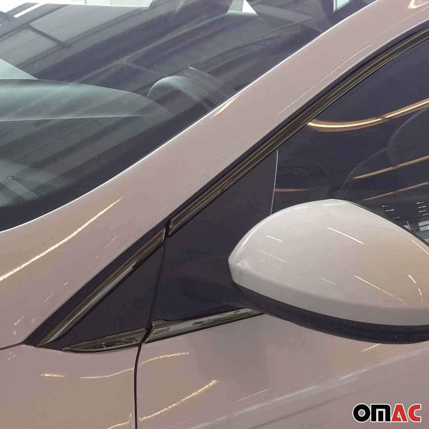 Benzi decorative pentru geamuri Renault Megane 2015-2020, oțel inoxidabil, culoare închisă, 12 bucăți