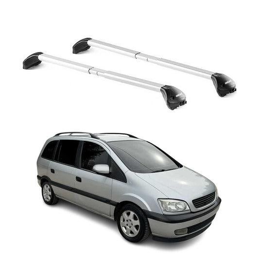 Portbagaj de plafon pentru Opel Zafira A 1999-2005 5 uși 100kg aluminiu argintiu 2x ABE