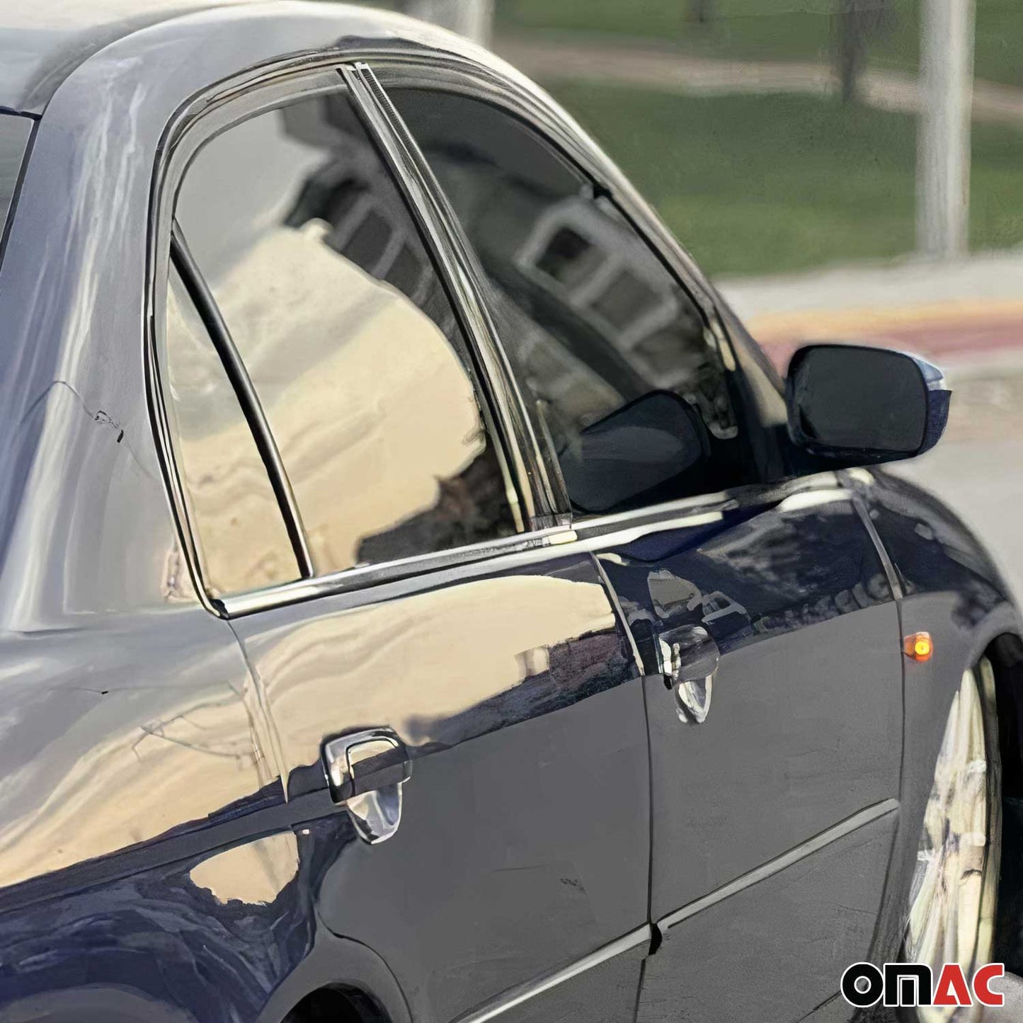 Benzi decorative pentru geamuri Honda Civic 2000-2005, oțel inoxidabil cromat, 4 bucăți