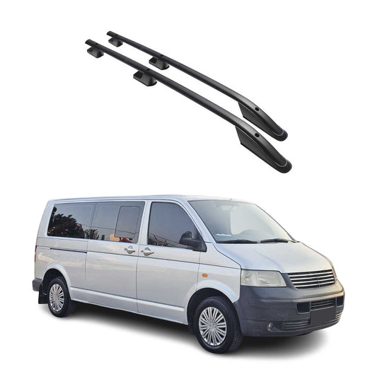Alu Dachreling Querträger für VW Caravelle T5 2003-2015 Langer L2 Schwarz