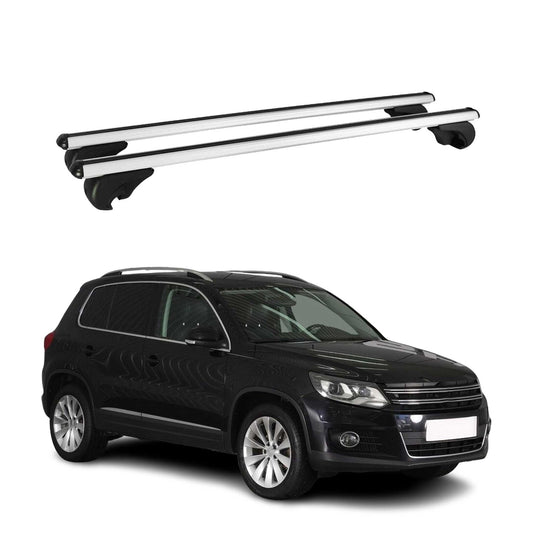 Dachträger Grundtäger für VW Tiguan mk1 2007-2016 75kg Aluminium Silber 2 tlg