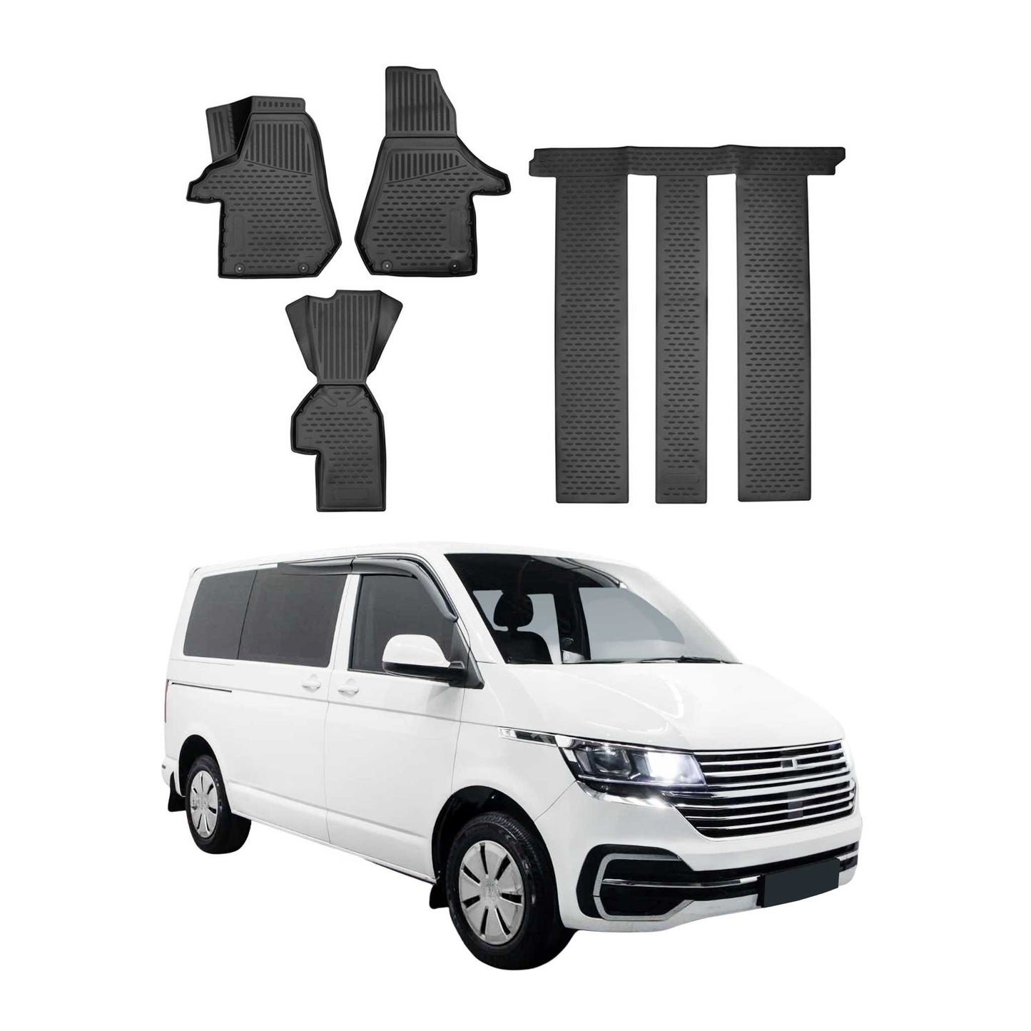 2019-2024 VW T6.1 Multivan Fußmatten TPE Schwarz 4 tlg