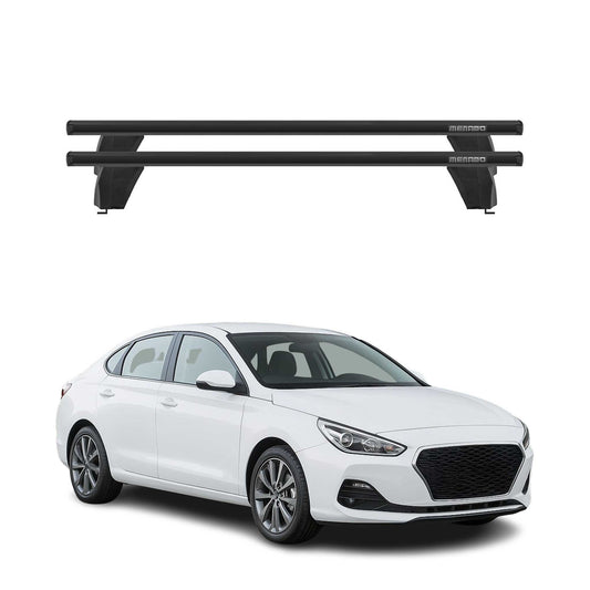 Menabo Dachträger Grundtäger für Hyundai i30 Fastback 2016-2023 75kg Alu Schwarz