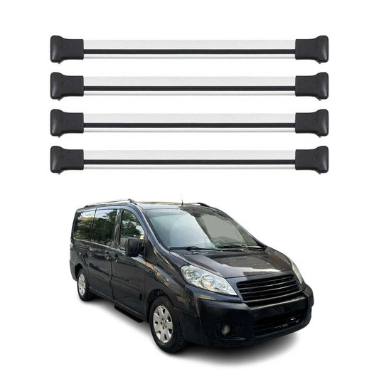 Portbagaj de plafon pentru Fiat Scudo 2007-2016 75kg aluminiu argintiu 4 buc