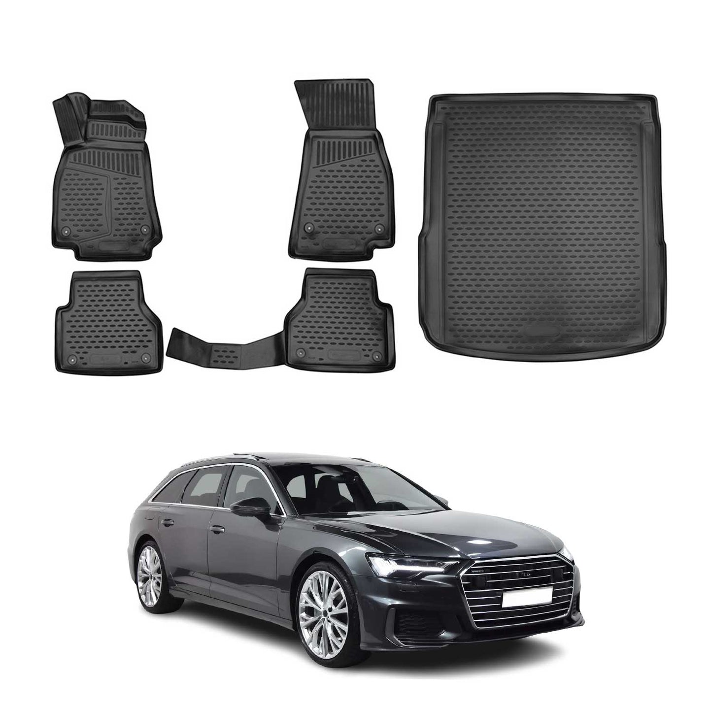 Fußmatten & Kofferraumwanne Set für Audi A6 C8 Avant Allroad 2018-2025 TPE