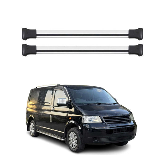 Dachträger für VW T5 Transporter Caravelle Multivan 2003-2015 75kg Alu Silber 2x