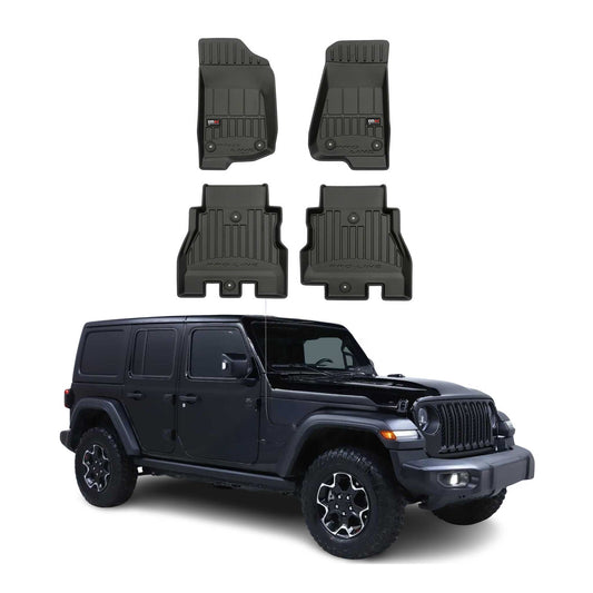 2018-2025 Jeep Wrangler Fußmatten TPE Schwarz 4 tlg
