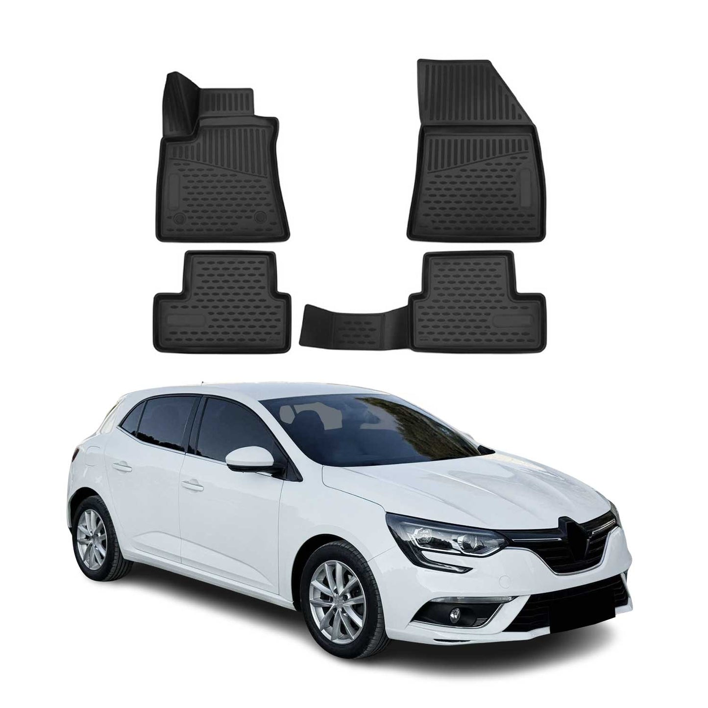 2015-2020 Renault Megane Fußmatten TPE Schwarz 4 tlg