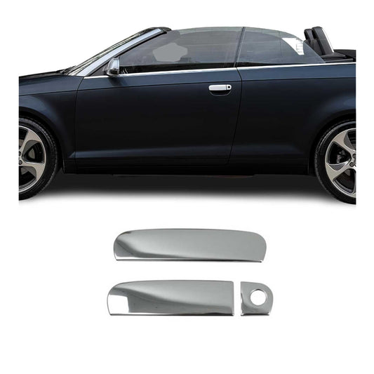 Ornamente mâner ușă, capace mâner ușă pentru Audi A4 Cabriolet 2000-2008 2 uși oțel inoxidabil 3x