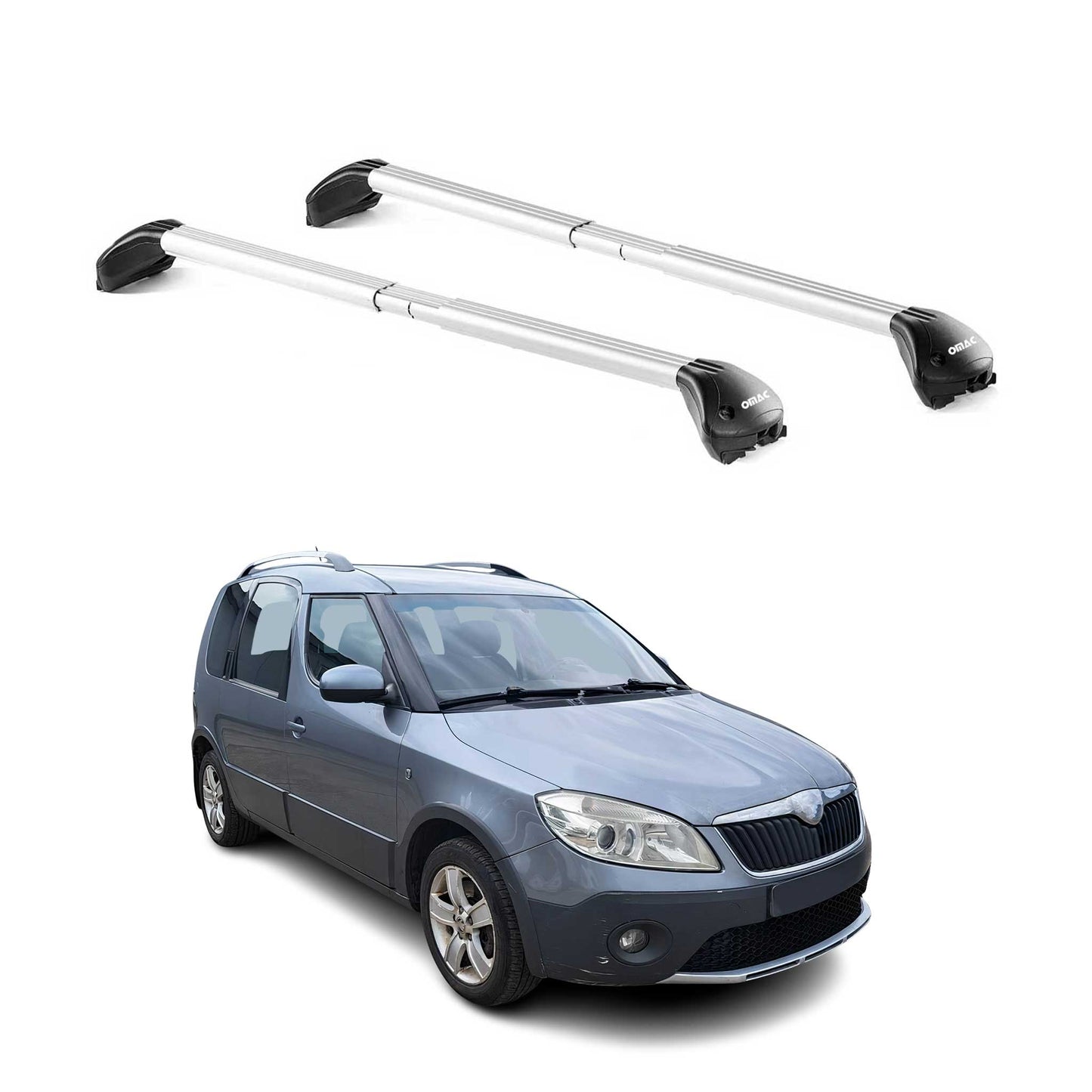 Bară portbagaj plafon pentru Skoda Roomster / Praktik / Scout 2006-2015 5 uși 100kg argintiu 2x