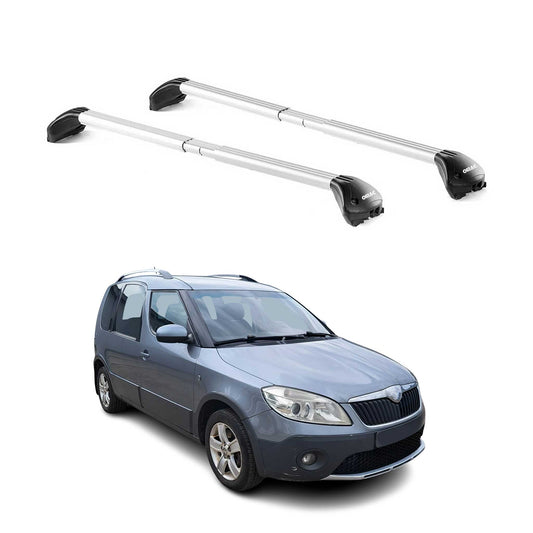 Bară portbagaj plafon pentru Skoda Roomster / Praktik / Scout 2006-2015 5 uși 100kg argintiu 2x