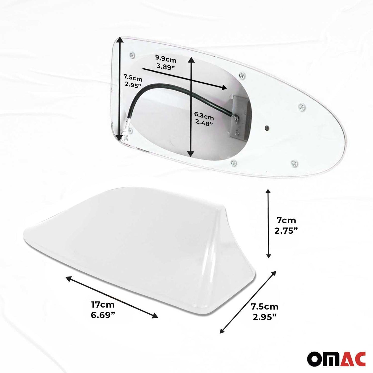 Dachantenne Autoantenne AM/FM Autoradio Shark Antenne Haifischflosse weiß