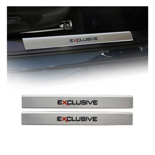 Ornamente prag exclusive pentru Skoda Scala 2019-2025, oțel inoxidabil, 2x