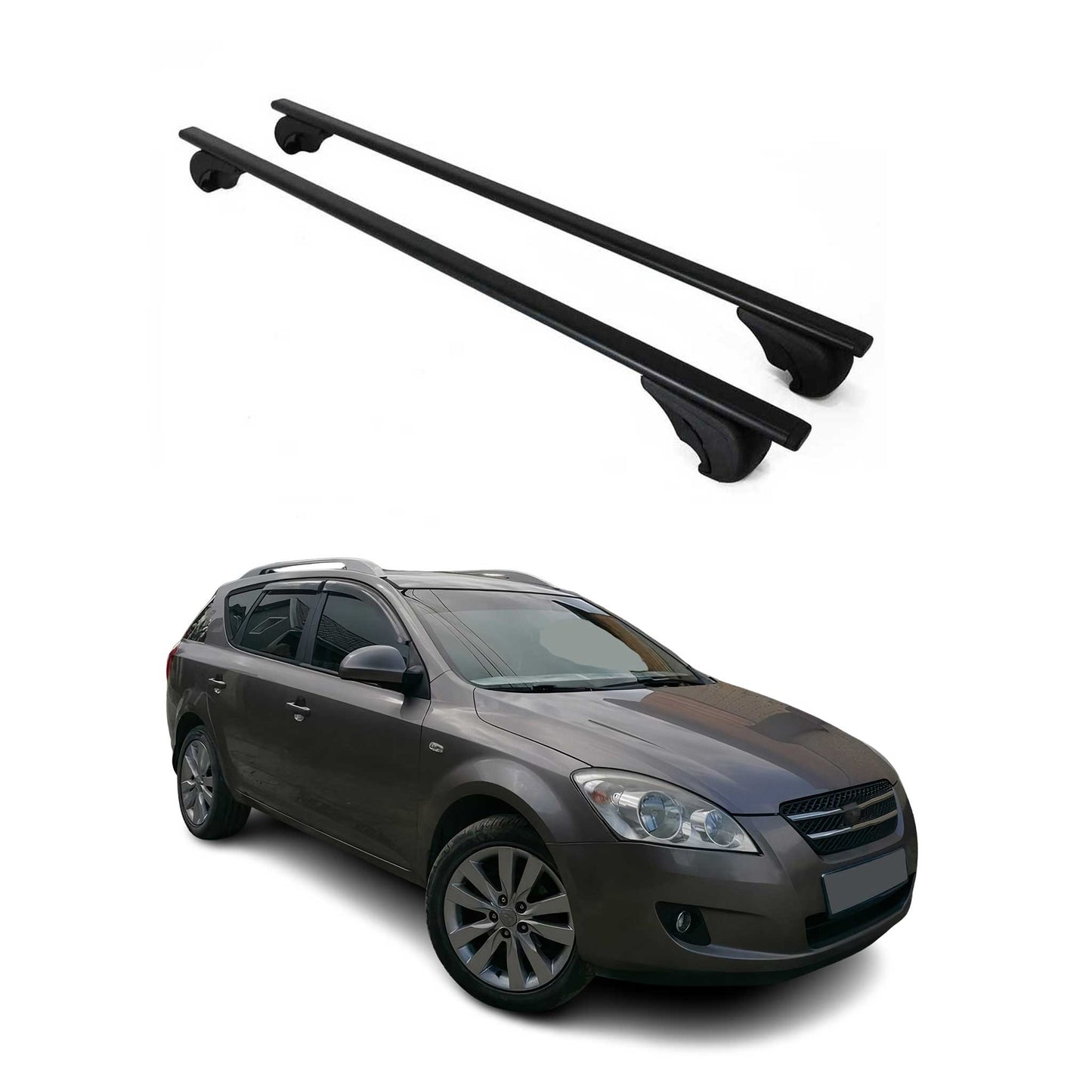 Dachträger Grundtäger für Kia Ceed 2007-2012 75kg Metall Schwarz 2 tlg