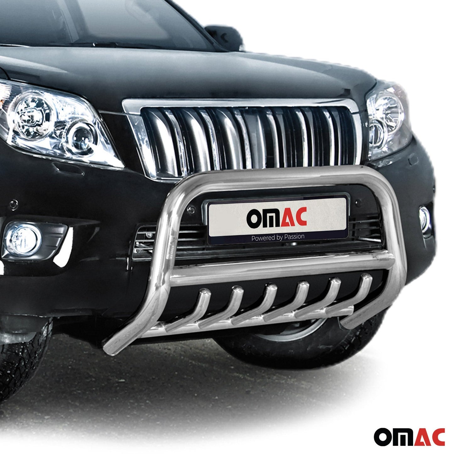 Bară de protecție/buton față pentru Toyota Land Cruiser 150 2010-13, omologată ABE, oțel, argintiu