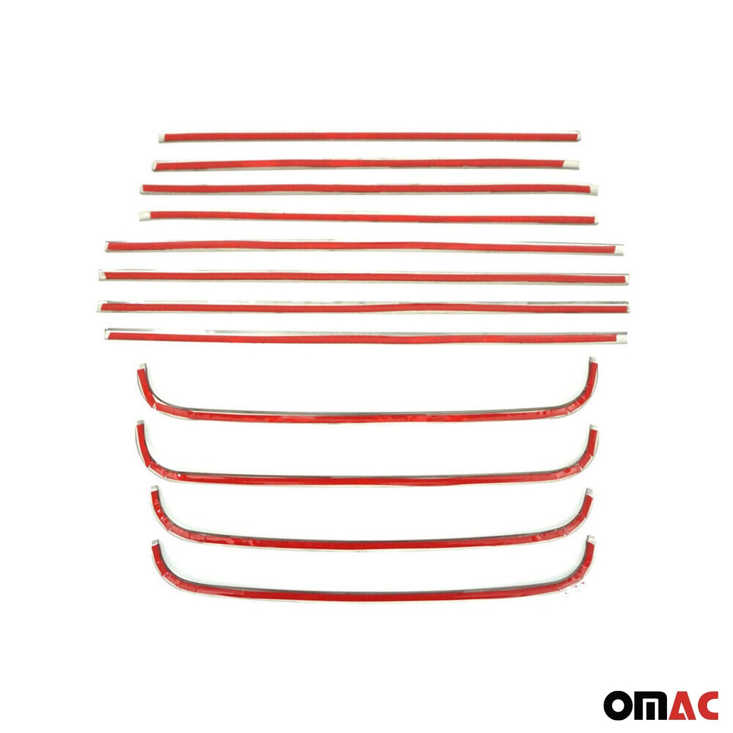 Benzi decorative pentru geamuri pentru VW Caddy 2003-2015, oțel inoxidabil cromat, 12 bucăți