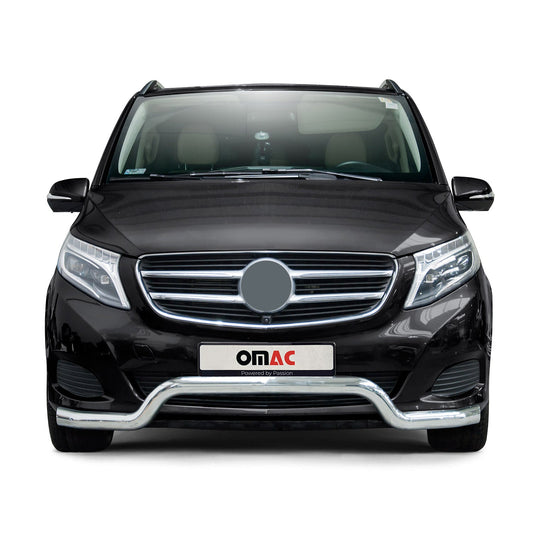 Bară de protecție față pentru Mercedes Class 2014-2025, oțel inoxidabil, argintiu