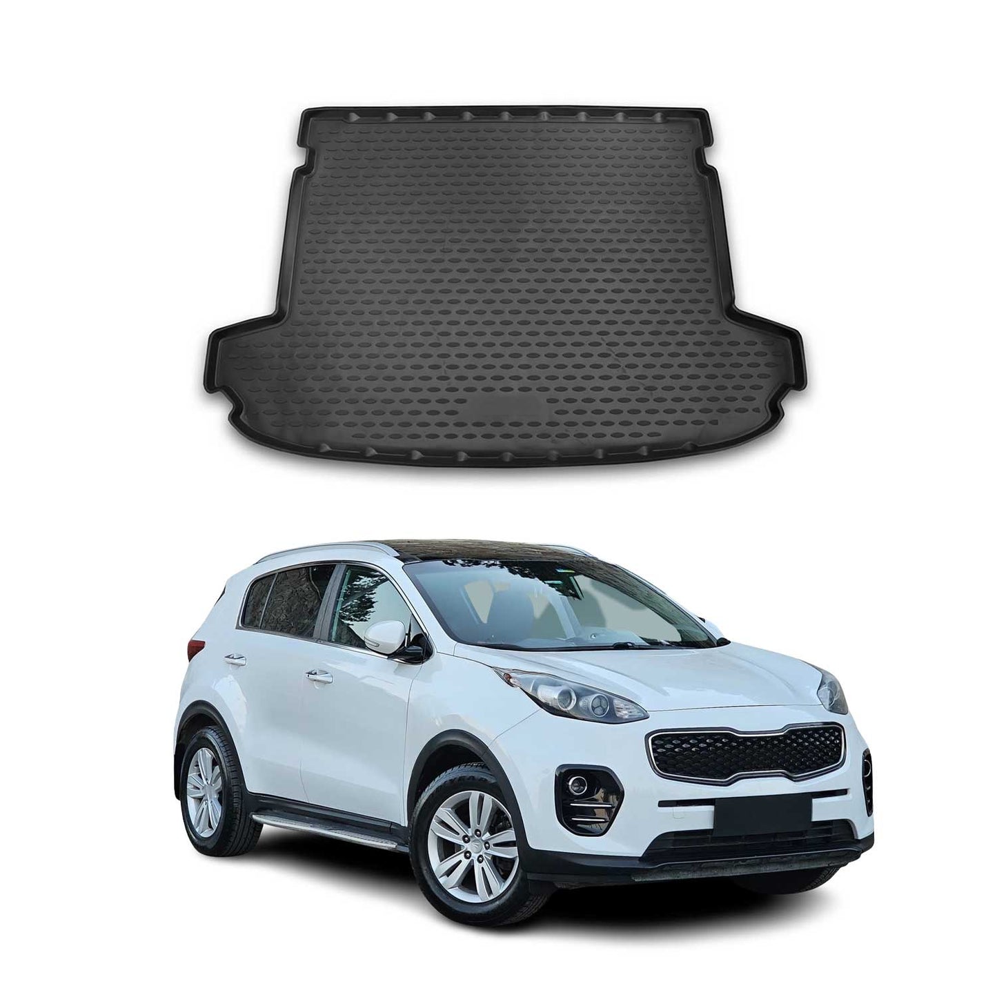 Covoraș portbagaj/tapițerie portbagaj pentru Kia Sportage 2016-2021, cauciuc TPE, negru