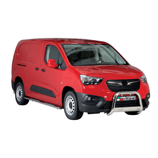 Edelstahl Seitenschweller Schwellerrohre für Opel Combo 2018-2025 Langer Silber