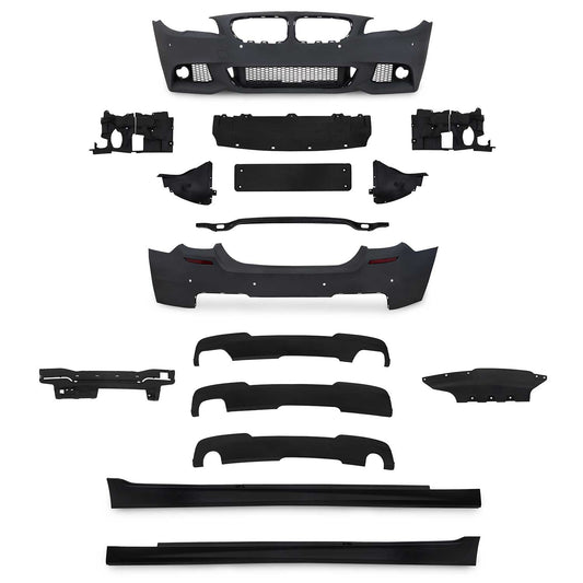 JOM Stoßstangen Kit & Seitenschweller für BMW 5er F10 MT 2010-2013 Schwarz 16tlg