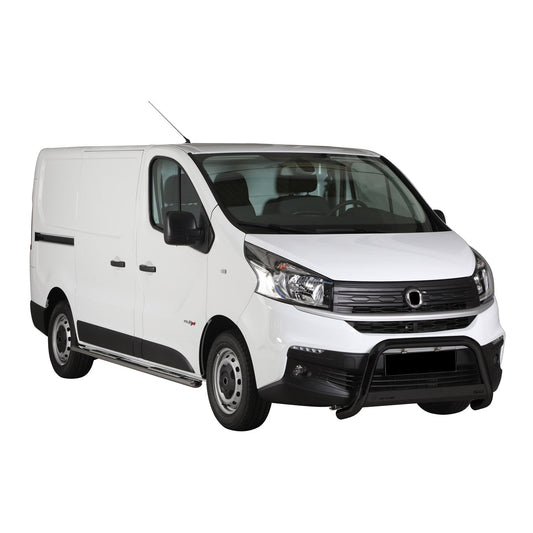 Bară de protecție/buton față pentru Fiat Talento 2016-2021, oțel inoxidabil negru, ø63 mm