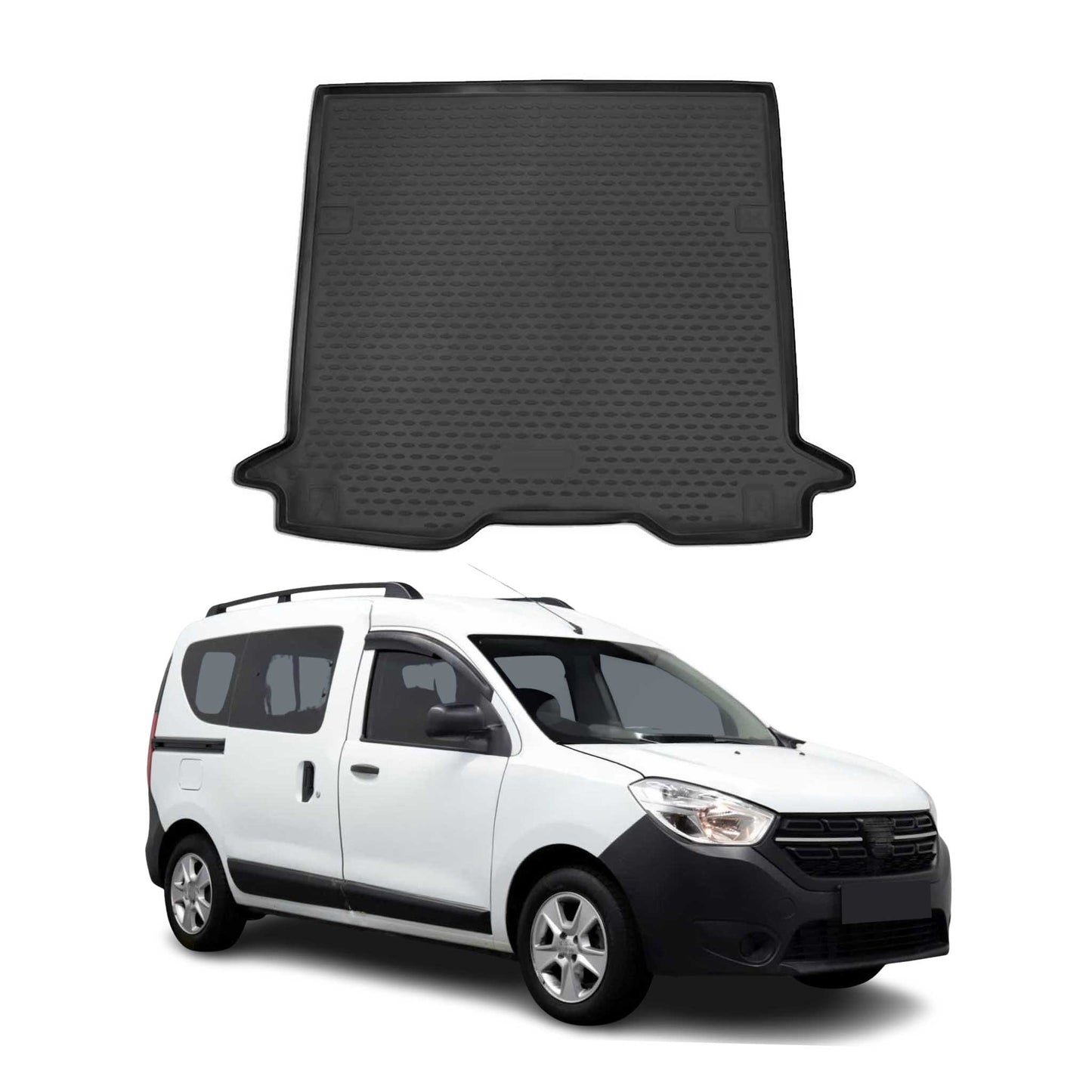 Covoraș pentru portbagaj/căptușeală portbagaj pentru Dacia Dokker 2018-2021, cauciuc TPE, negru