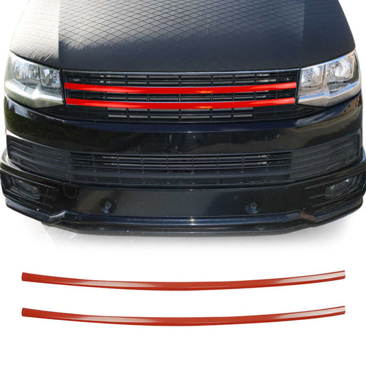 Grilă radiator VW T6 Transporter 2015-2019, oțel inoxidabil, roșu, 2x