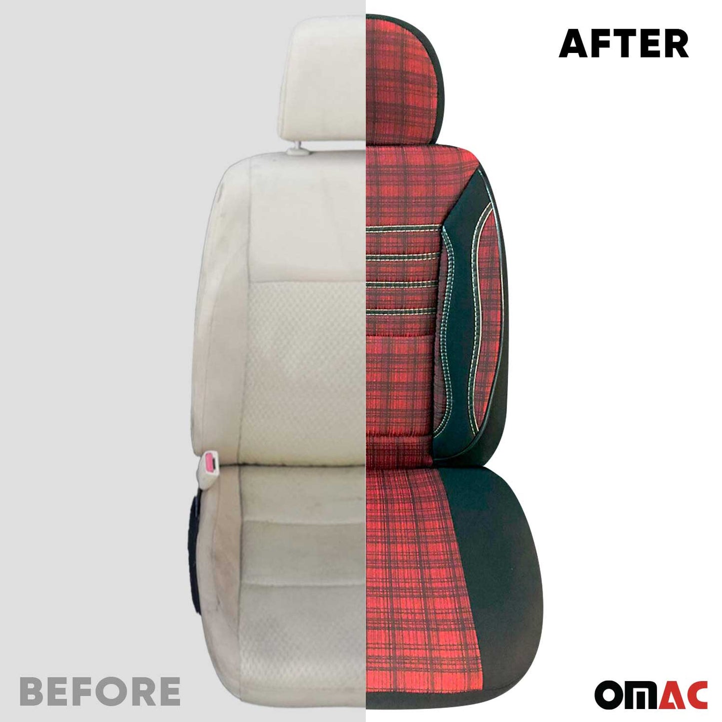 Schonbezüge Sitzschoner Sitzbezüge für VW Caddy 2003-2025 Schwarz Rot 1 Sitz