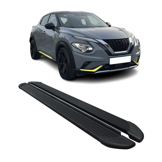 Praguri laterale Nissan Juke 2019-2025, aluminiu, negru