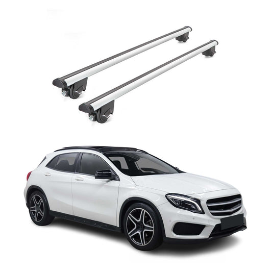 Dachträger Grundtäger für Mercedes GLA X156 2014-2020 100kg Alu Silber 2tlg ABE