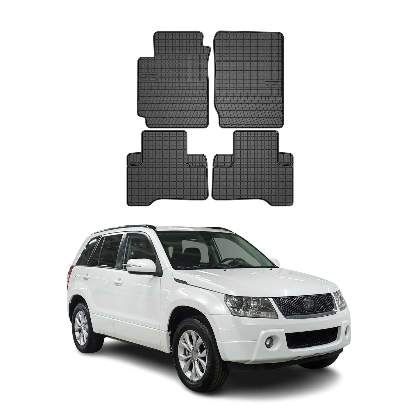 OMAC Gummi Fußmatten für Suzuki Grand Vitara 2005-2014 Automatten Schwarz 4x