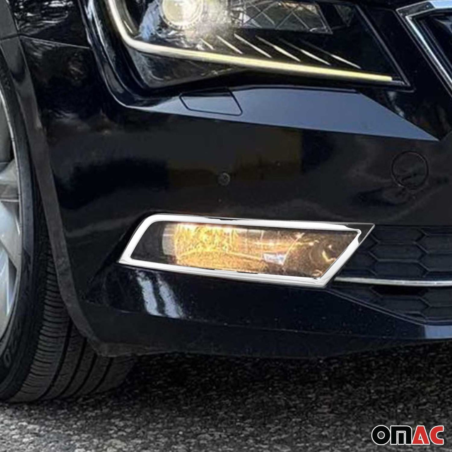 Nebelscheinwerfer Rahmen Umrandung für Skoda Superb 2015-2018 Edelstahl 2x